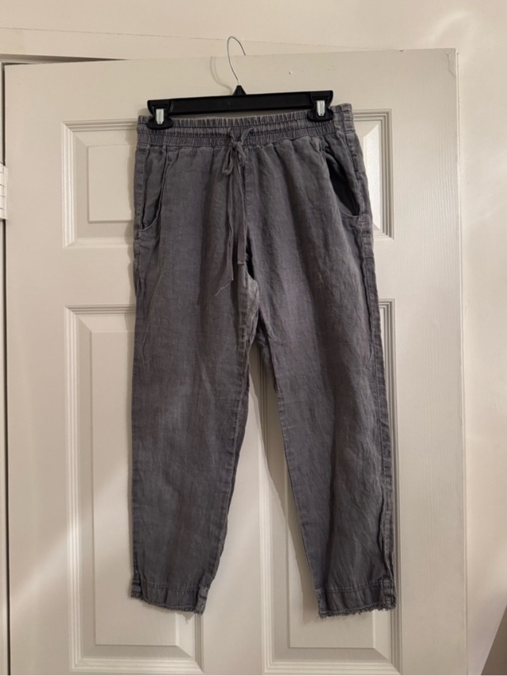 Bella Dahl Men's Slate Gray Linen Drawstring Joggers